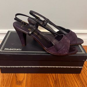Maserati Womans Grape Colored Suede Heels w/ Leather Straps and so much Style!!